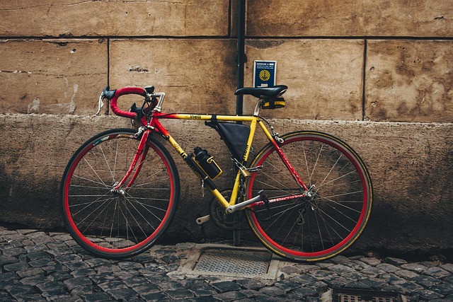 bikes parked neatly outside Irish cafe during community cycling ride