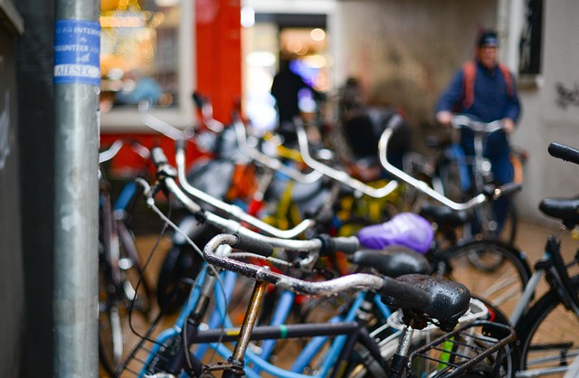 community cyclists meeting outside cafe Dublin urban cycling culture